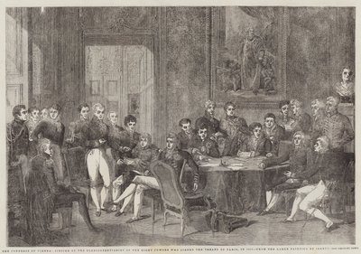 El Congreso de Viena, sesión de los plenipotenciarios de las ocho potencias que firmaron el Tratado de París, en 1815 de Edmond Morin